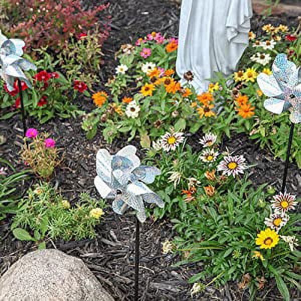 Bird Blinder Pinwheels, Effectively Keep Birds Away - Holographic Pin Wheels for Yard and Garden 20 inch Pinwheel Bird Deterrent, 10 Pack Garden Spinners