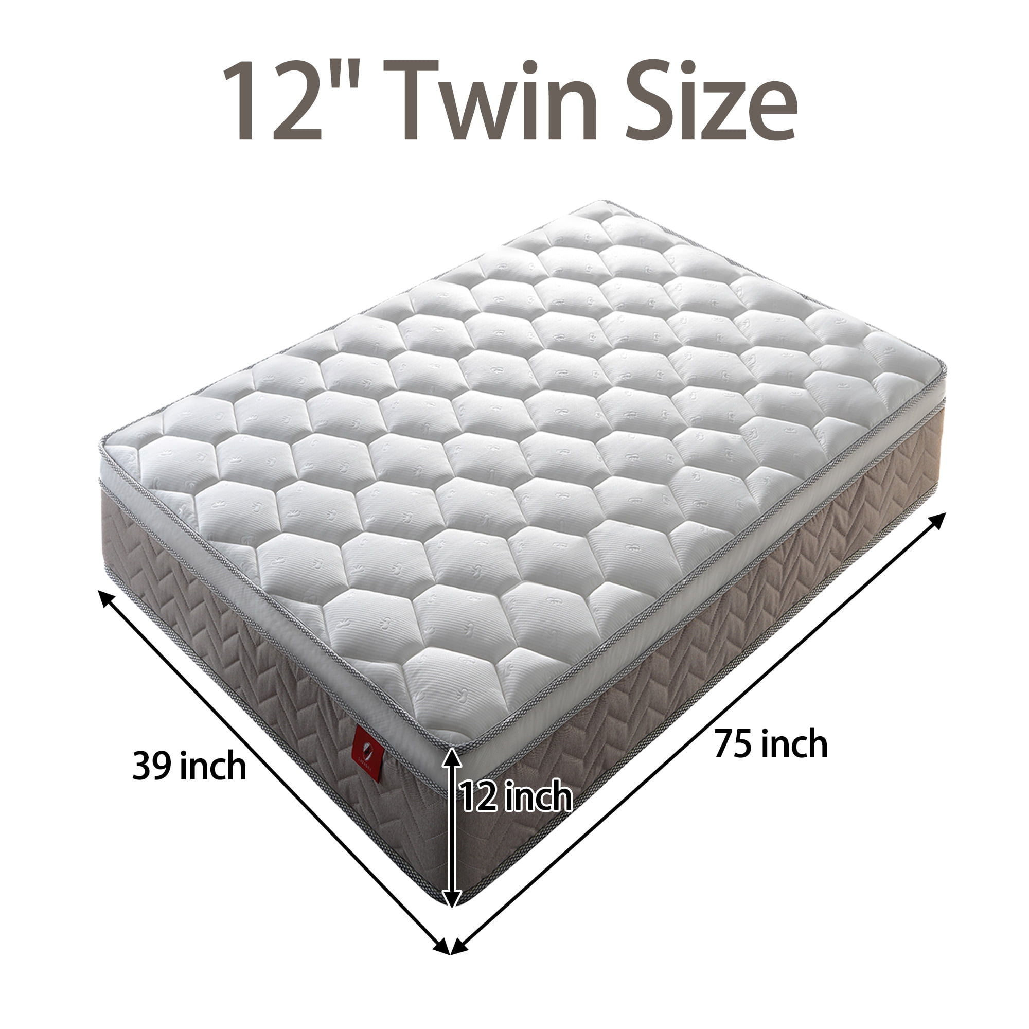 Mattress 12 inch Twin Size,Gel Memory Foam Hybrid Mattress,Medium Comfort in a Box,Adult
