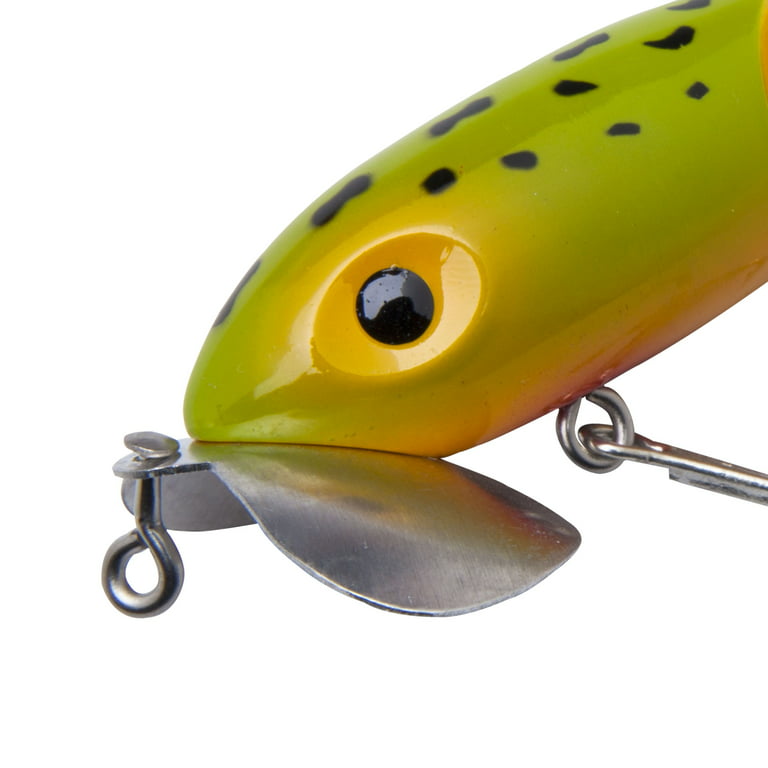 Arbogast Jitterbug Joint Clicker Topwater Baits 2 1/2 Frog Yellow