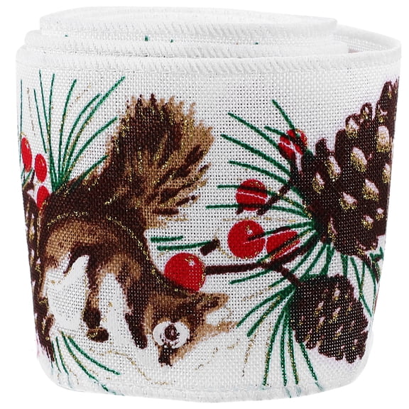 Homoyoyo Wired Linen Ribbon Roll for Christmas Tree Decoration, Multi-Color Merry Christmas Holiday Craft Ribbon