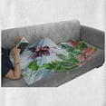 thumbnail image 6 of Garden Soft Flannel Fleece Blanket, Gardening Theme Illustration of Butterfly Ladybug Worm Flowers and Grass, Cozy Plush for Indoor and Outdoor Use, 70" x 90", Jade Green Fern Green, by Ambesonne, 6 of 6
