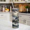 thumbnail image 6 of WWII Navy Destroyer 20oz Insulated Water Bottle Skinny Tumbler Includes Straw, 6 of 7