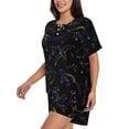 thumbnail image 2 of Naloa Dinosaur Women's Short-Sleeved Pajama Set, Loungewear, Summer pajamas, Breathable Cozy - X-Large, 2 of 9