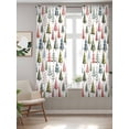 thumbnail image 2 of Christmas Trees Curtains 63 Inch Length, Sheer Curtains for Bedroom Living Room Window Winter Xmas Watercolor Pine Plants Rod Pocket Voile Drapes Kitchen Curtains Small Half Window 42"x63" 2 Panels, 2 of 7