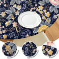 thumbnail image 4 of Pioneer Flower Floral Print Pattern Round Fitted Tablecloth with Elastic Edge,Dining Table Cover Waterproof,Outdoor Round Tablecloth for Camping,Dining,Indoor and Outdoor, 4 of 7
