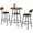 Brown Circular, variant on Bar Table and 2 Chairs Set, Industrial Pub Table with Square or Round Top, PU Upholstered Stools with Backrest, 3-Piece Dining Set for Home Bar