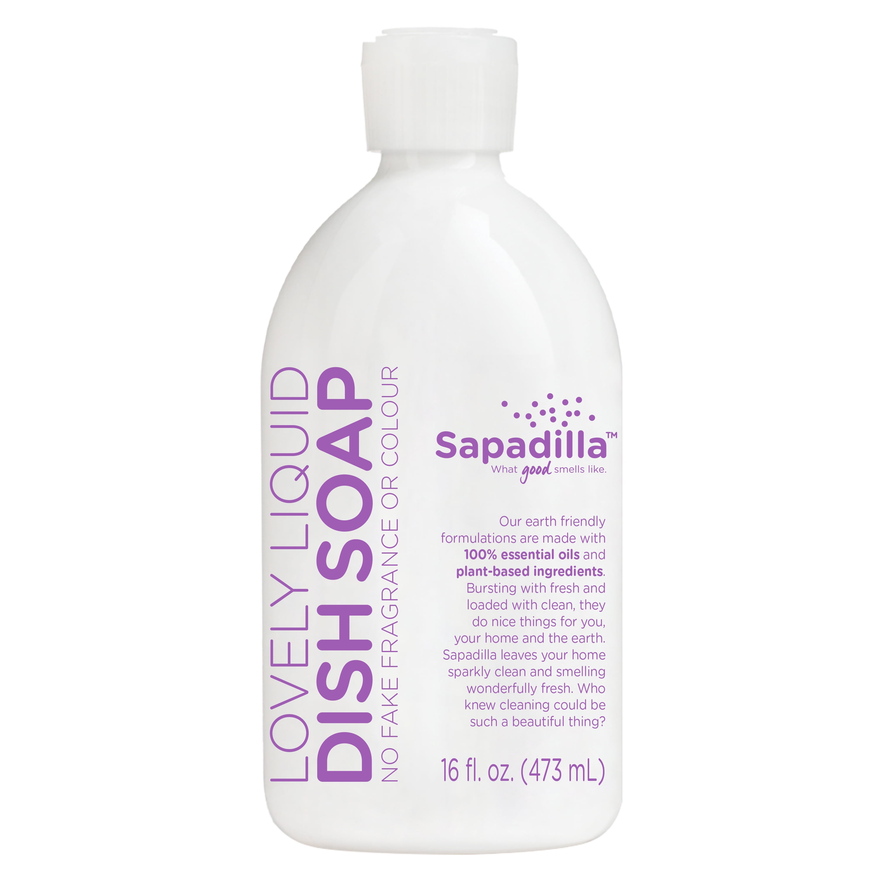 Sapadilla Liquid Dish Soap Sweet Lavender + Lime Made with 100 Pure Essential Oil Blends