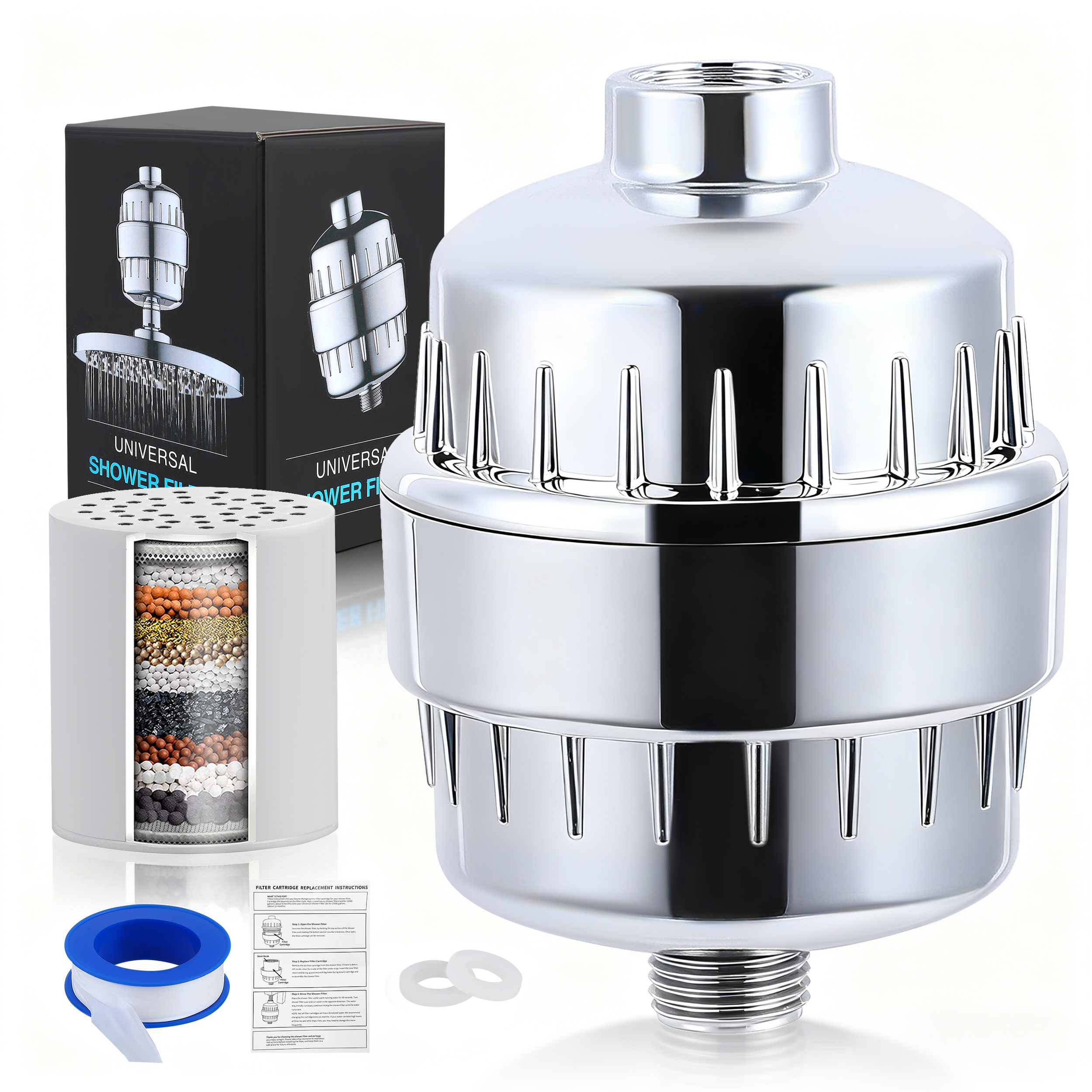 YTAKY 25-Stage Shower Filter with Replaceable Cartridge photo 5