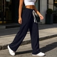 thumbnail image 4 of WIZUTIZ Women's High Waist Wide Leg Pants Elastic Waist Loose Fit Full Length Casual Trousers Slimming Soft Flowy Elegant Versatile Elegant, 4 of 6