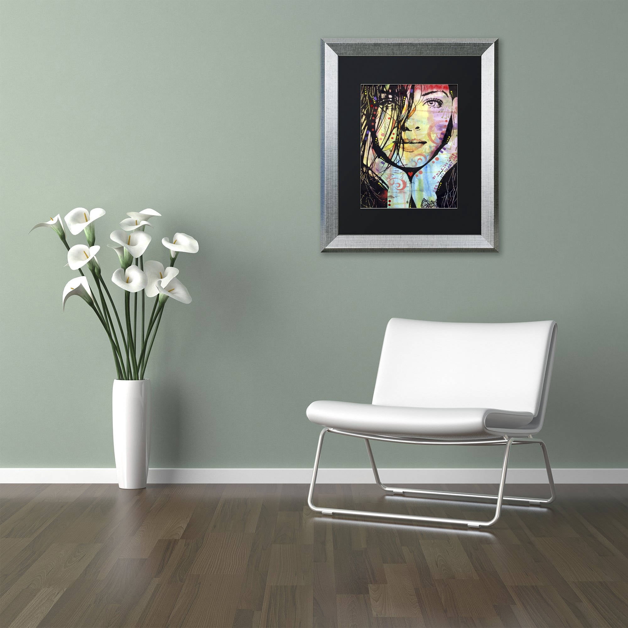 Trademark Fine Art "My Eyes Cant See U" Canvas Art by Dean Russo, Black Matte, Silver Frame