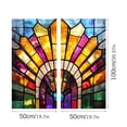 thumbnail image 2 of Static Cling Window Film for Personalize Space Decorative Window Sticker with Colorful Stained Glass Impression and Removable Peel-and-Stick Design 50x50 cm for Home Rooms, 2 of 6