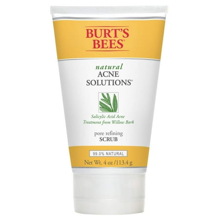 Natural Acne Solutions Pore Refining Scrub, Exfoliating Face Wash for Oily Skin, 4 Ounces