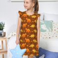 thumbnail image 4 of Fotbe Dinosaurs and Leaves Vestido de Dormir para Niñas de 3 a 10 Años, Mangas Cortas, Estilo Princesa, Pijama Camisón con Mangas Voladas-Large, 4 of 6