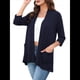 thumbnail image 2 of Cárdigan Informal para Mujer con Bolsillos, Mangas 3/4 y Abertura Frontal. Azul Marino XXL, 2 of 10
