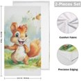 thumbnail image 2 of Dreamtimes Cute Squirrel Animals Dish Towels Kitchen Towel 2 PCS, Autumn Fall Hand Towels Ultra Soft and Highly Absorbent,Decorative Fingertip Face Towel for Bathroom Hotel, 28.3"x14.4", 2 of 5