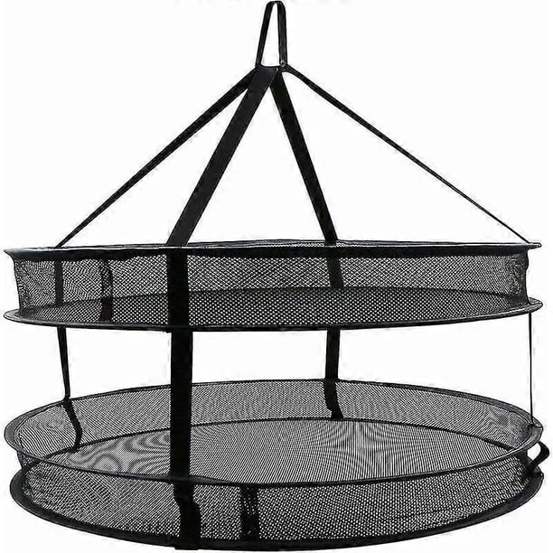 Drying Net Herb Dryer Plant Dryer Hanging Hanging Basket For Drying Black Foldable 2 Layers For Drying Vegetables, Meat, Herbs, Fish, Etc.