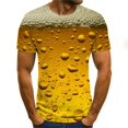 thumbnail image 1 of 3D Bière Imprimé Manches Courtes Ronde Bulle Bière Modèle Couple Haut Casual Été Mode Unisexe T-Shirt, 1 of 5