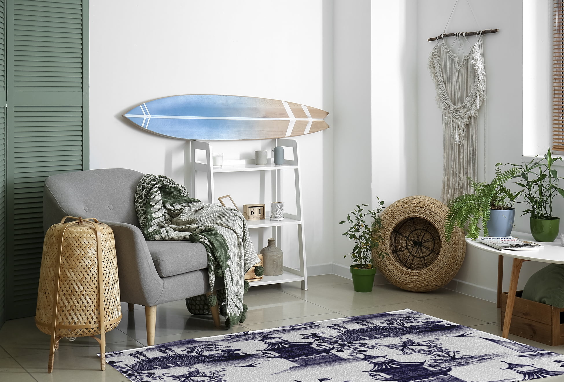 4' x 6' Simply Daisy China Old Oriental Chenille Area Rug, Navy