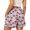 thumbnail image 5 of Erwazi Shorts for Women Hawaiian Printed Drawstring Waist Casual Summer Shorts Outfits with Pockets, 5 of 6