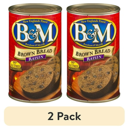 (2 pack) B&M Brown Bread Raisin Shelf-Stable 16 oz Can