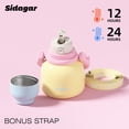 thumbnail image 3 of Sidagar 22 oz Insulated Stainless Steel Water Bottle with Straw and Handle, Wide Mouth, Leakproof Lid, Yellow, 3 of 8