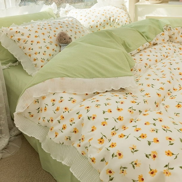 Juego de cama floral fresco 春の花寝具カバー3点/4点セット(三色展開)