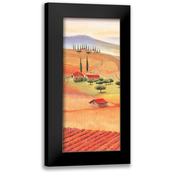 Renee 8x14 Black Modern Framed Museum Art Print Titled - Tuscan Village I