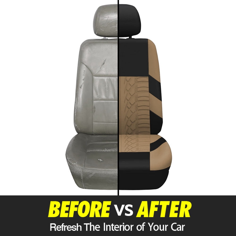 Autoking Covers Polyester Car Seat Cover Set Suitable For Most Car Seat Covers With Shoulder Protector Car Seat Protection AD9521-Beige