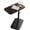 Black Tbletop, variant on Adjustable Height C Shaped End Table, 360° Swivel Small Side Wooden Sofa Tray for Living Room, Bedroom, Office, Floating Nightstand, Mini Coffee Table, Sofa Bathtub Side Desk (Walnut)