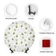 thumbnail image 4 of Yiaed Bee Print Bone China Decorative Plate Ceramic Dinner Plates Art Crafts with Display Stand-8in, 4 of 6