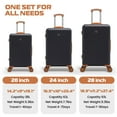 thumbnail image 3 of HOTEEL 6 Piece Luggage Set, PC+ABS Hardside Lightweight Travel Suitcase Set with TSA Lock & Spinner Wheels(13/20/24/28in, Black), 3 of 12