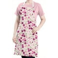 thumbnail image 5 of Pink Pioneer Flower Pattern Apron-Garden Aprons for Women with Pockets-Cotton Linen Waterproof Kitchen Cooking Gardening Aprons Adjustable for Kitchen,Cooking,BBQ and Salon 33x27 Inch, 5 of 7
