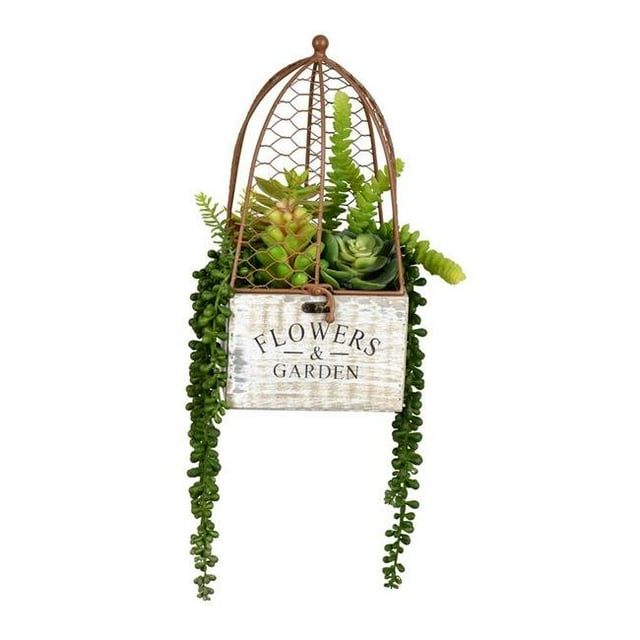 Vickerman FH190913 13 in. Green Potted Succulent