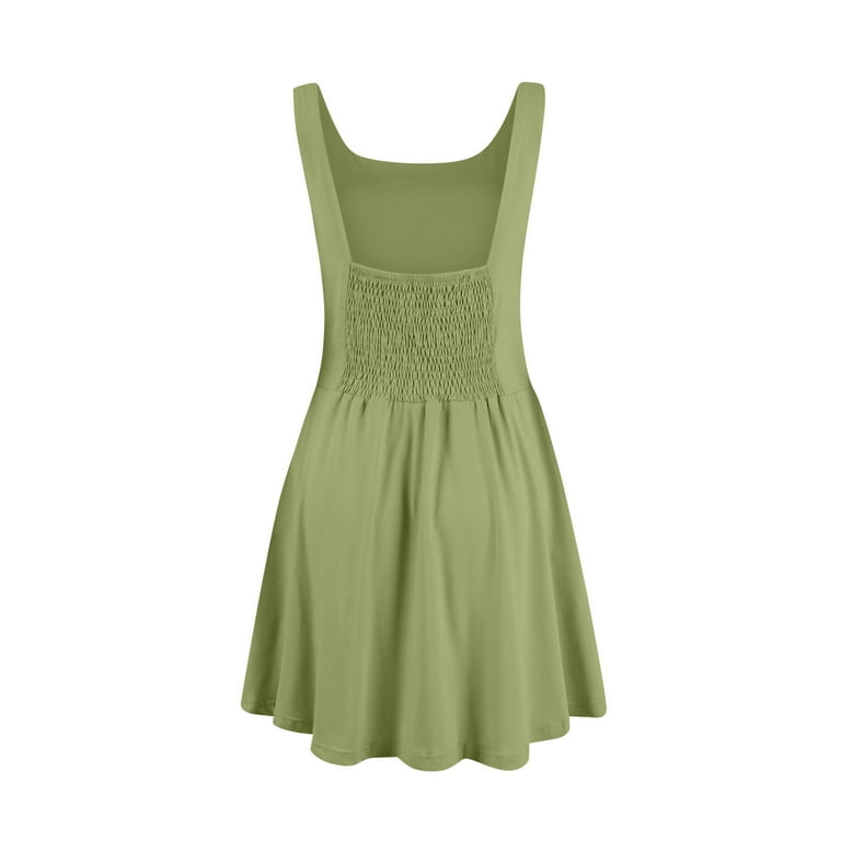 halter golf dress YueHuiYing Women's Tennis Flowy Pleated Ruffle Athletic Dress for Women  Halter Neck Sleeveless Mini Golf Dress with Shorts Pocket