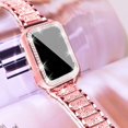 thumbnail image 5 of Antank Apple Watch Band with Case for Series 7 41mm Women Double Bling Crystal Diamonds Rhinestone Bumper Wrist Strap, 5 of 10