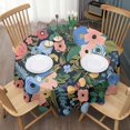 thumbnail image 3 of Pioneer Flower Floral Print Pattern Round Tablecloth 60"x60",Wrinkle Wipeable Table Cloth for Kitchen Dining Room Picnic Patio Party, 3 of 6