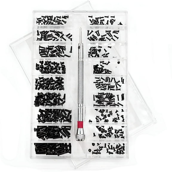 ZEPARO 500pcs Micro Tiny Repair Screw Kit,With Screwdriver,Small Stainless Steel Screw Assortment Kit,18 Sizes,for Glasses,Laptop,Jewelry