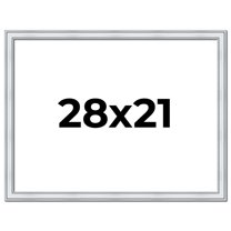 28x21 Frame Sterling Silver Solid Wood Picture Frame | 1.25 Inch Moulding Width | 0.75 Inch