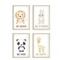 thumbnail image 1 of Awkward Styles Wild Baby Animals Portrait Set of 4 Woodland Nursery Art Kids Playroom Posters Baby Girl Boy Bedroom Decor Ideas Bunny Lion No Frame, 1 of 3