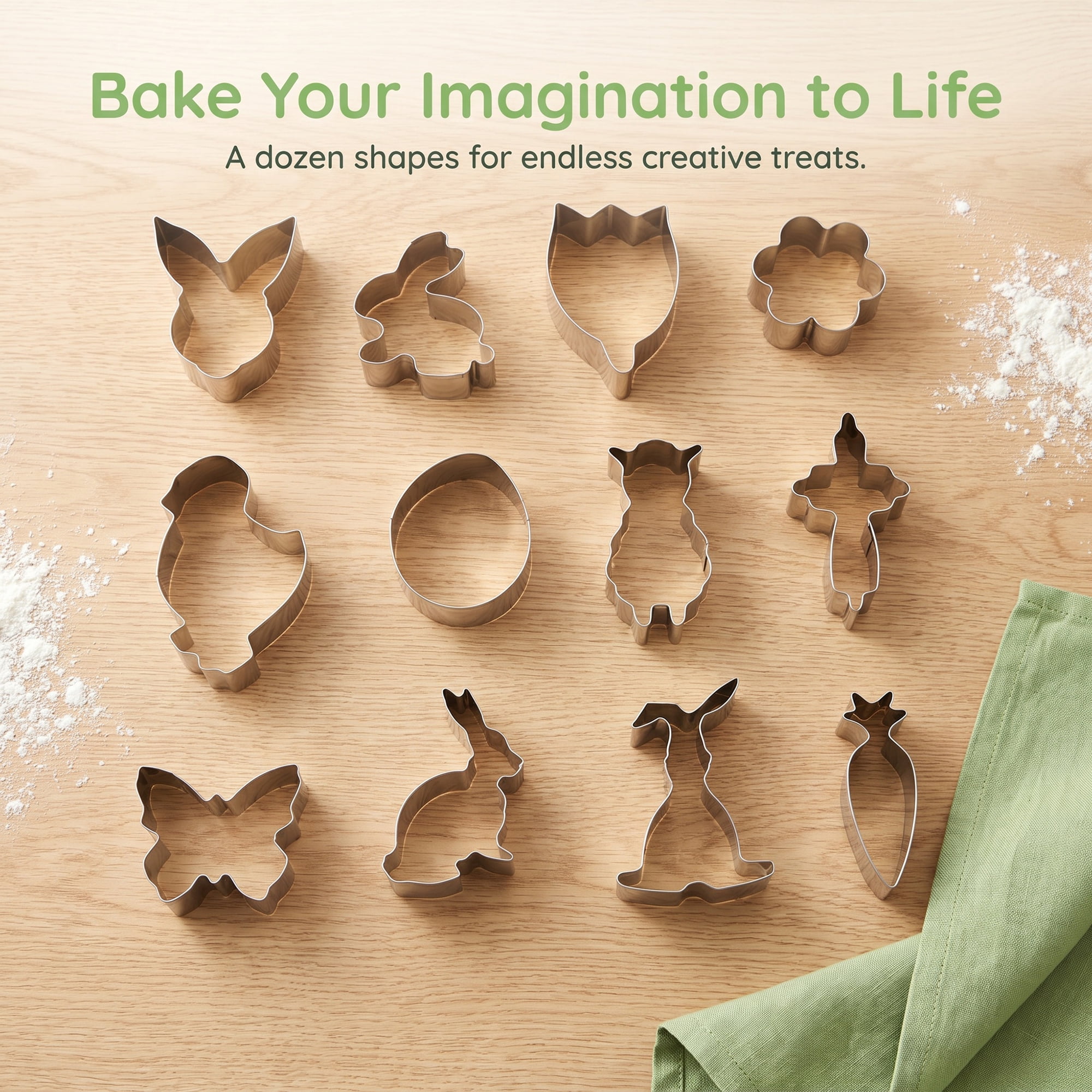 Unique Bargains 12Pcs Stainless Steel Shaped Metal Cookie Cutters Silver-2