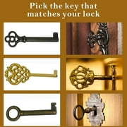 10 Pack Skeleton Key Sets for Vintage Old Furniture, Antique Furniture, Cabinet Doors, Grandfather Clocks, Drawers and More