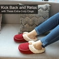 thumbnail image 3 of LongBay Women's Moccasin House Slippers, Wool-Like Memory Foam House Shoes with Plush Fleece Lining, Slip-On Moc Clogs for Indoor Outdoor, 3 of 7