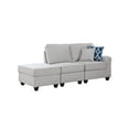 thumbnail image 5 of Lilola Home Leo Light Gray Linen 3Pc Sofa and Ottoman, 5 of 6