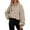 Khaki, variant on SwiftWear Women's Plush Fleece Half-Zip Mock Neck Sweatshirts Pullover Soft Textured Fashion Cropped Sweat Shirt with Athletic Fit, Cozy Casual Wear for Light Exercise Light Blue