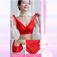 thumbnail image 5 of Bras for Women,Comfort Bra Without Underwire Push Up Seamless Sports Padded Lace Soft Stretch Bustier Medium Support Non Wired Sleep Classic Top For Everyday Yoga,Sports Bras for Women,Red,L, 5 of 8