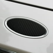 BocaDecals Solid Carbon Fiber Oval Decal Emblem Inserts for Ford Fusion (2013-2020 Ford Fusion ONLY, Black Carbon Fiber)