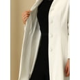 thumbnail image 5 of INSPIRE CHIC Women's Winter Coat A-Line Long Sleeve Single Breasted Peplum Hem Long Coat S White, 5 of 6