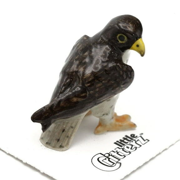 Little Critterz Falcon - Peregrine Falcon "Stoop" - miniature porcelain figurine