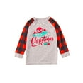 thumbnail image 4 of Qiylii Christmas Parent-child Pajamas Set, Long Sleeve T-shirt Plaid Pants, 4 of 5