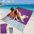 thumbnail image 2 of Eigraketly Colchoneta de Picnic, manta de playa, resistente al agua, a prueba de arena, para acampar al aire libre, tienda de campaña, colchón carpas morado y gris, 2 of 6